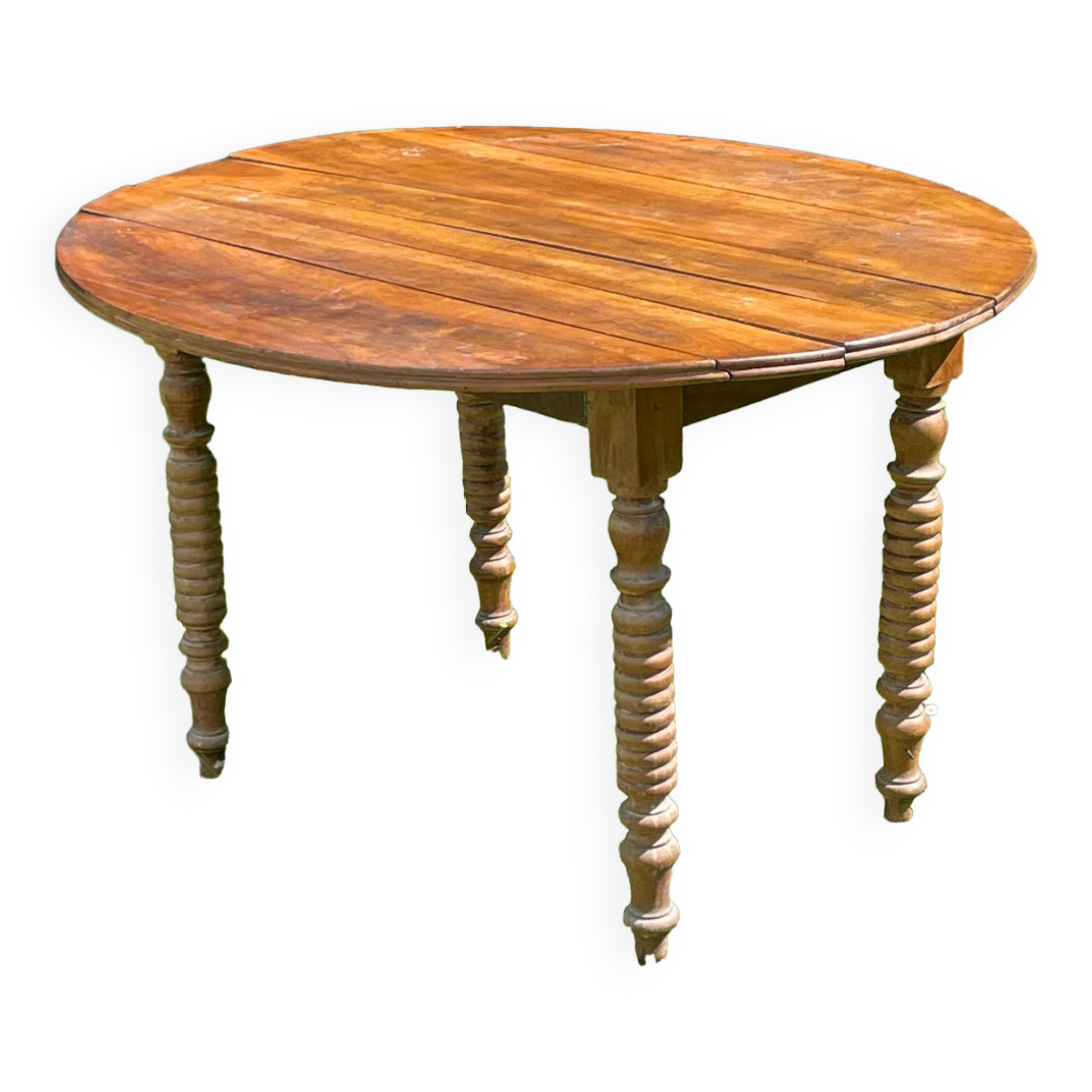 Oval wooden table with shutters Louis Philippe style