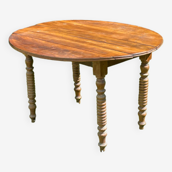 Oval wooden table with shutters Louis Philippe style