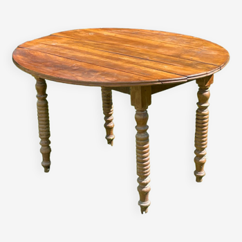 Table ovale en bois à volets style Louis Philippe