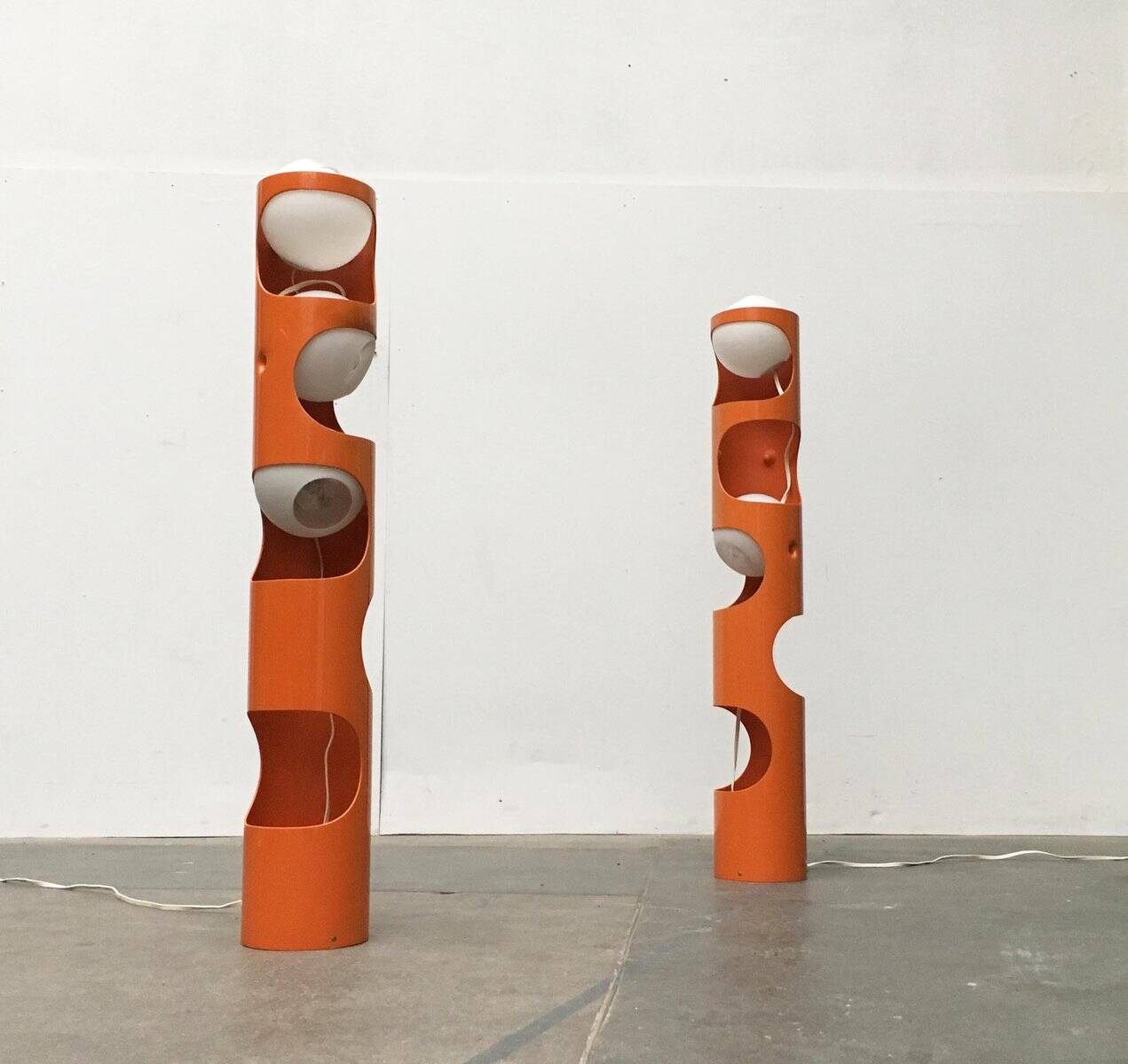Mid-Century Swiss Space Age Floor Lamp Guggerli L3 by Rosemarie and Rico Baltensweiler for Baltensweiler, set of 2