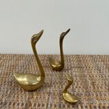 Family of brass swans of the 70s