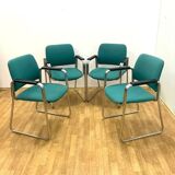 Retro armchairs with armrests, 1970s–80s, Czechoslovakia (set of 4)