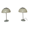 Pair of mushroom lamps/ vintage design, 1970s, aluminum Altuglas