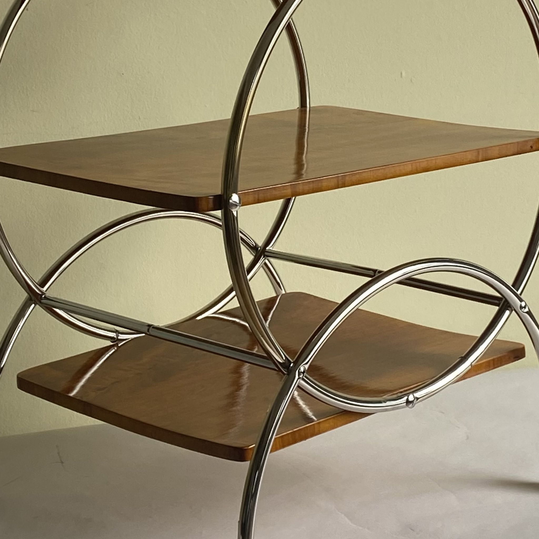Art deco rolling bar cart, hungary 1930s