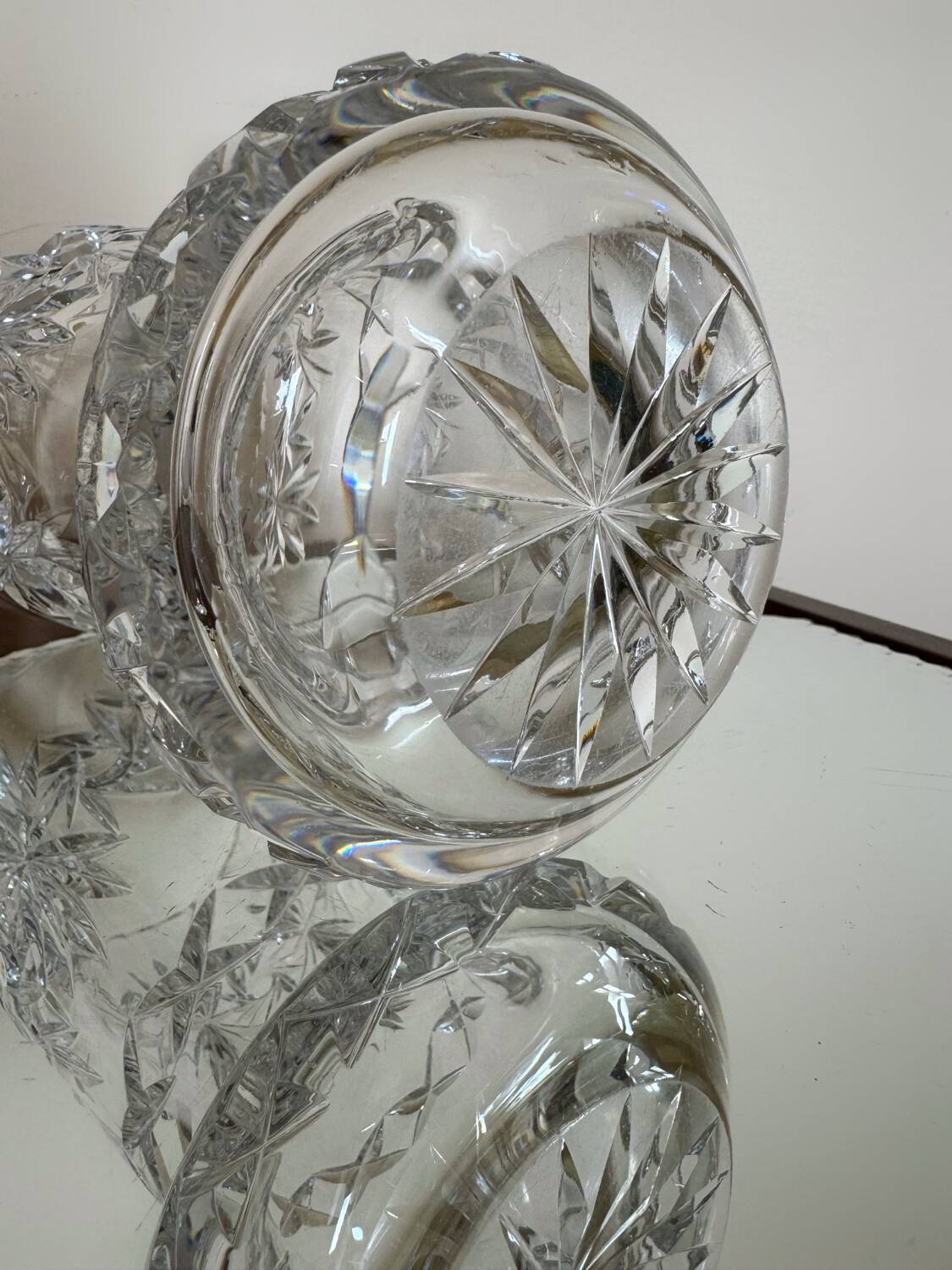 Old cut crystal vase