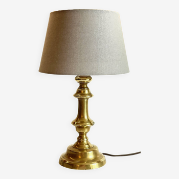 Lampe chic ancien bougeoir laiton massif