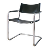 fauteuil tubulaire en croute de cuir et chrome S34 Cantilever
