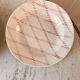 set of 4 hollow plates Badonviller pink rope pattern 30s