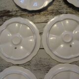 6 oyster plates 30123 porcelain white cnp france