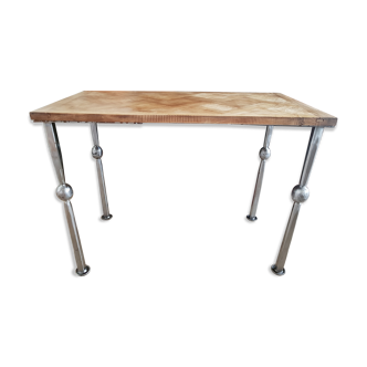 Table d'appoint rectangulaire fer bois