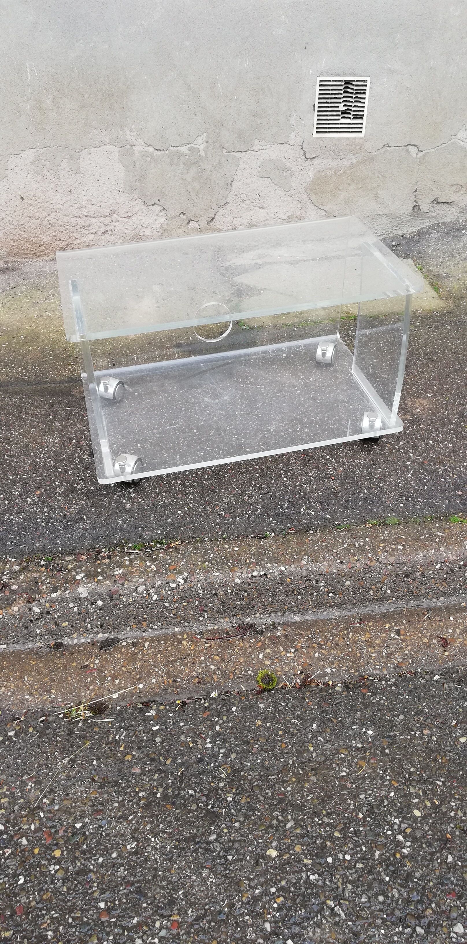 Table basse vintage plexiglas