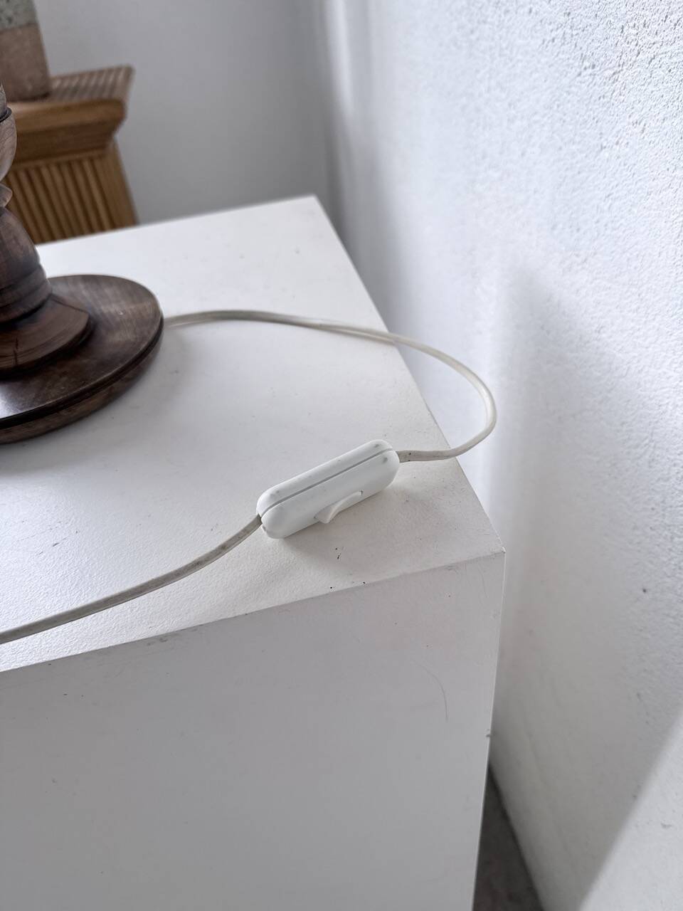 1940s Art Deco oak desk lamp