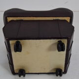 Mid-century leatherette stool with wheels, 1970