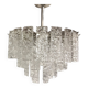Transparent and hammered strips “listelli ” murano glass chandelier