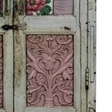 Display cabinet buffet glass old teak wood original patina