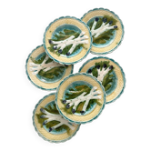 6 asparagus plates in faience barbotine from Salins