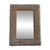 Large Mirror with Rattan Frame, 70 cm x 51 cm