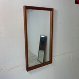 Vintage Mid-Century Scandinavian Rectangular Teak Mirror, 1950s