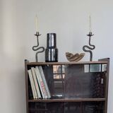 Pair of wrought iron candlesticks