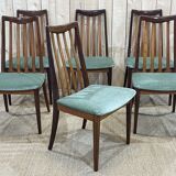 Suite of 6 chairs of the brand GPlan of the 70s in teak