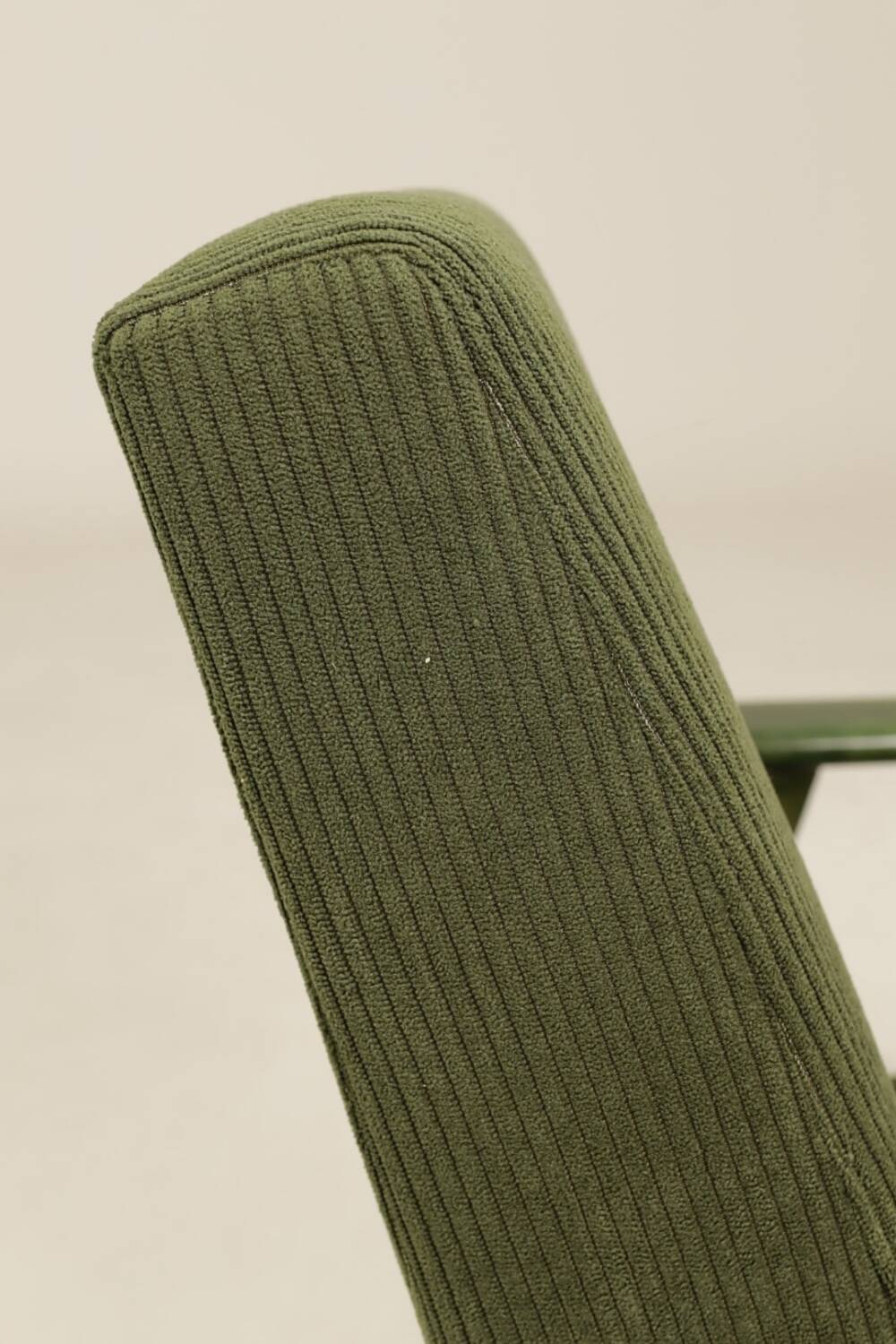 Scandinavian armchair deep olive green 1970s Boho style