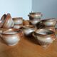 Soup bowls and cups in Puisaye stoneware by Jean-Pierre Prud'homme