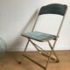 Vintage chaisor folding chair golden frame and blue velvet