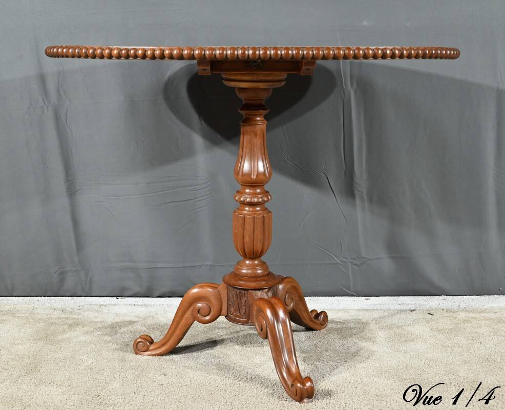 Oval Pedestal Table with Mahogany System, Louis Philippe period – 1st part 19th century
