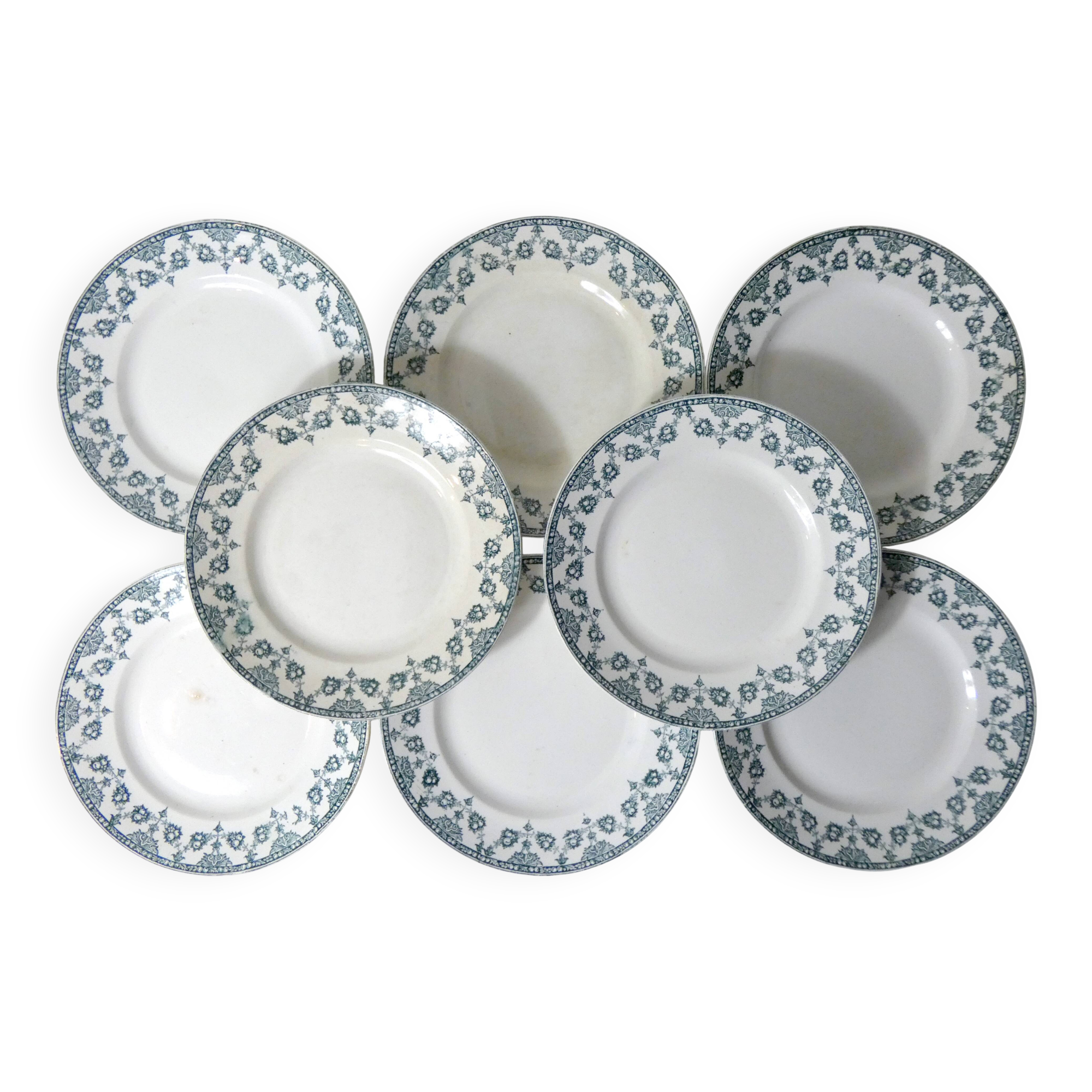 Terre de fer 8 Art Deco flat plates NORMAND model