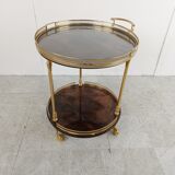 Italian goatskin and parchment serving bar cart