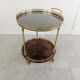 Italian goatskin and parchment serving bar cart