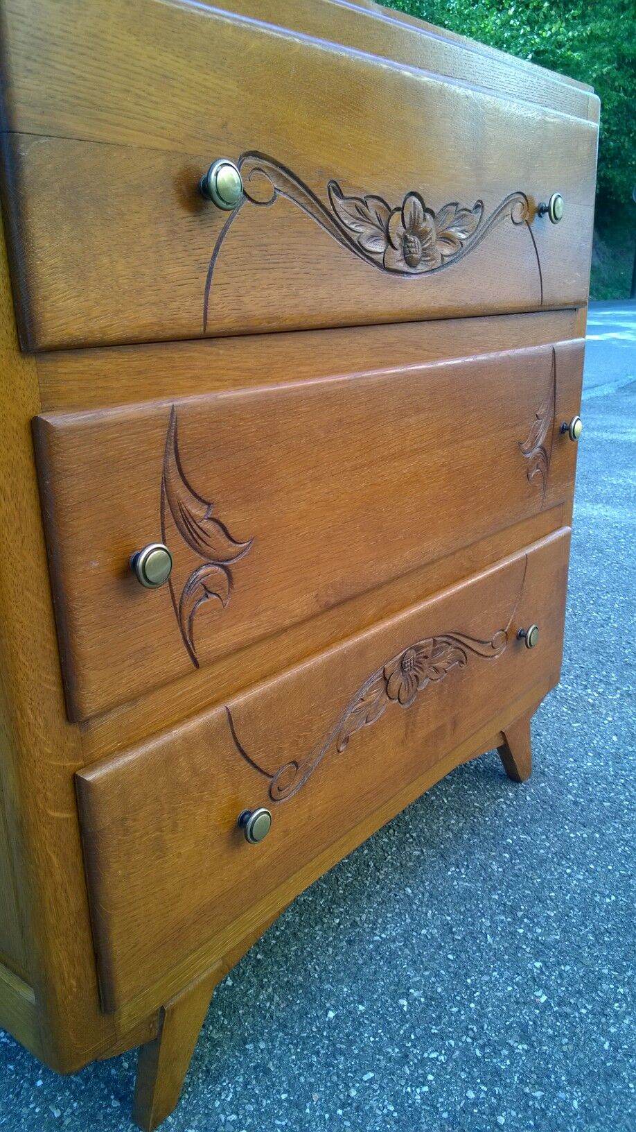 Art Deco dresser gilded oak france 1940