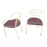 Paire de chaises métal et skaï, 1950-60