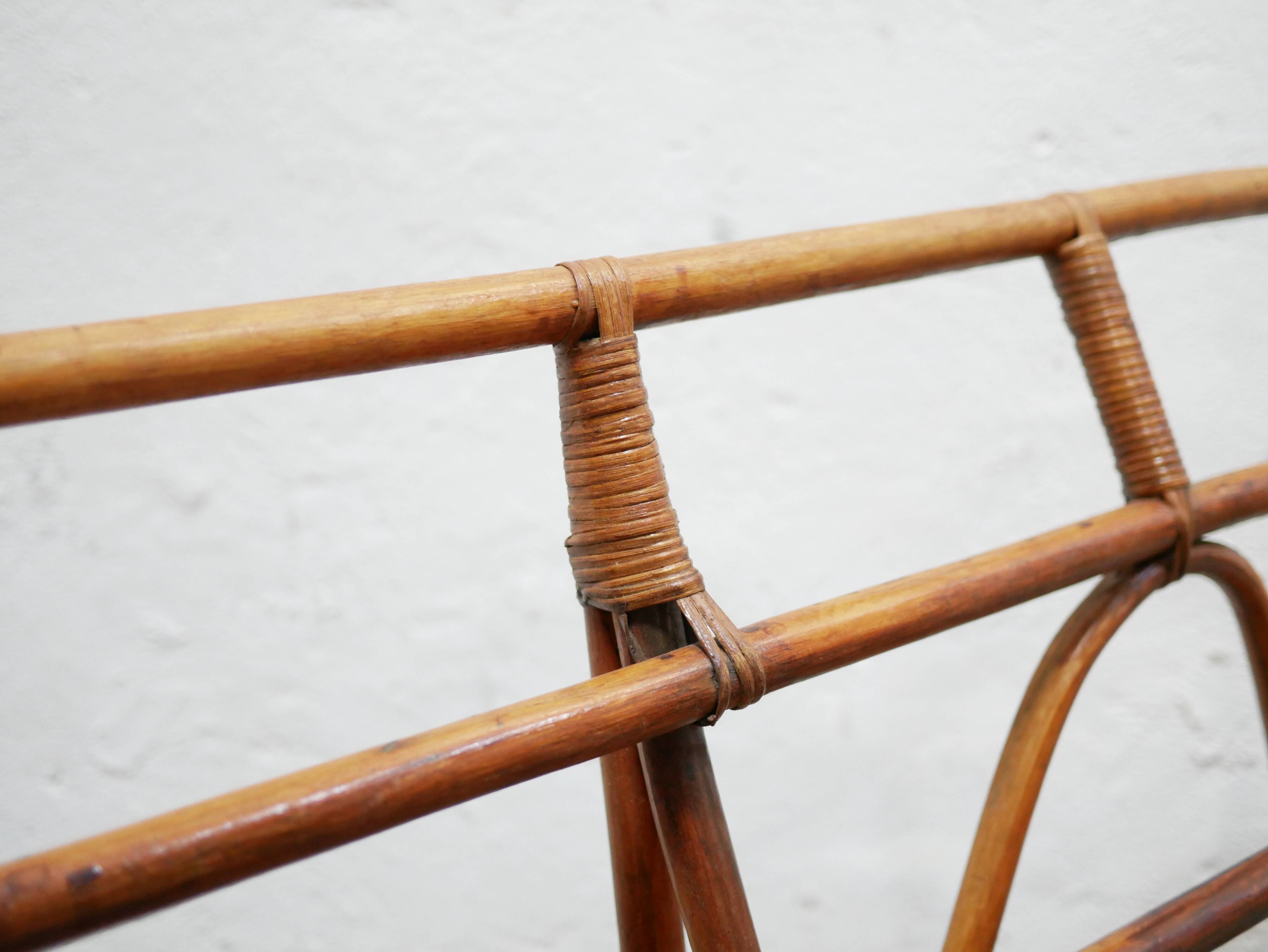 Canapé bretzel vintage en rotin