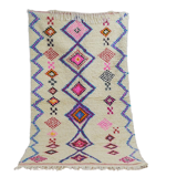Tapis berbère losanges coloré 252 x 134 cm