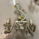 Florentine Tole Flower Sconces, Set of 2