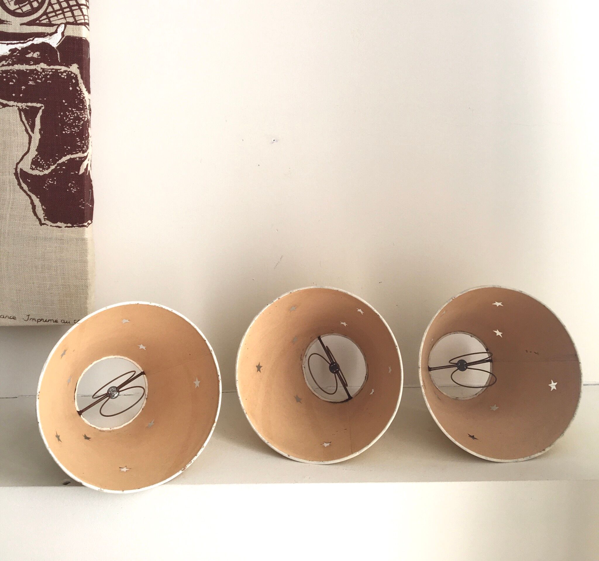 Perforated paper lampshades, 1950s