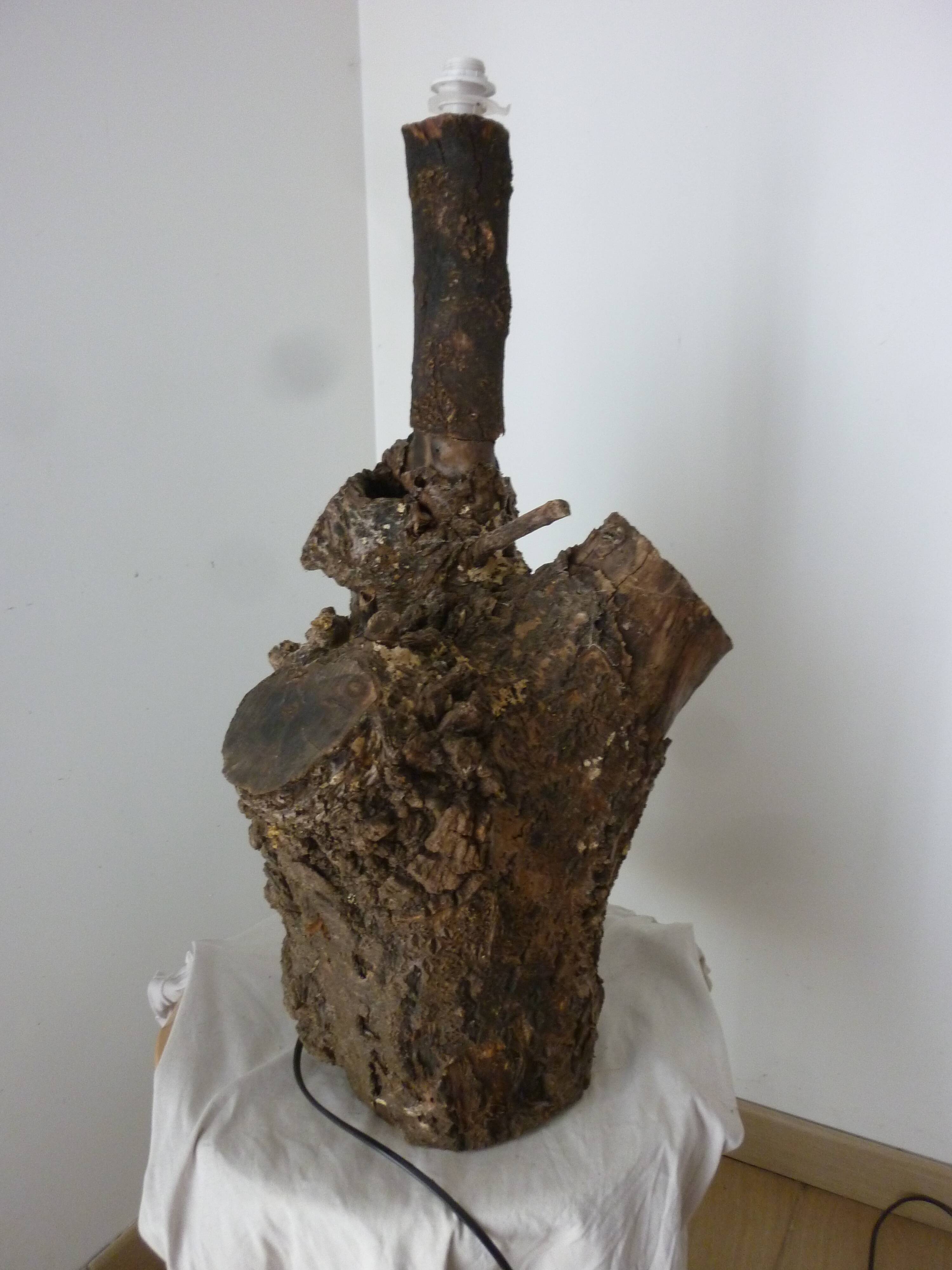 Brutalist turned wood lamp