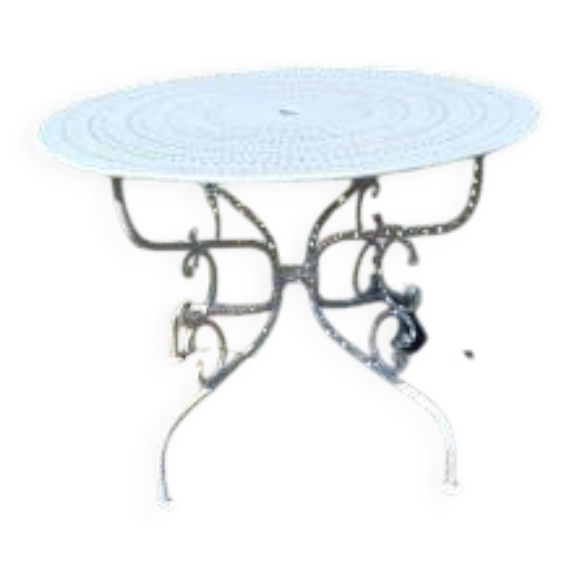 Wrought iron garden table, circa 1900