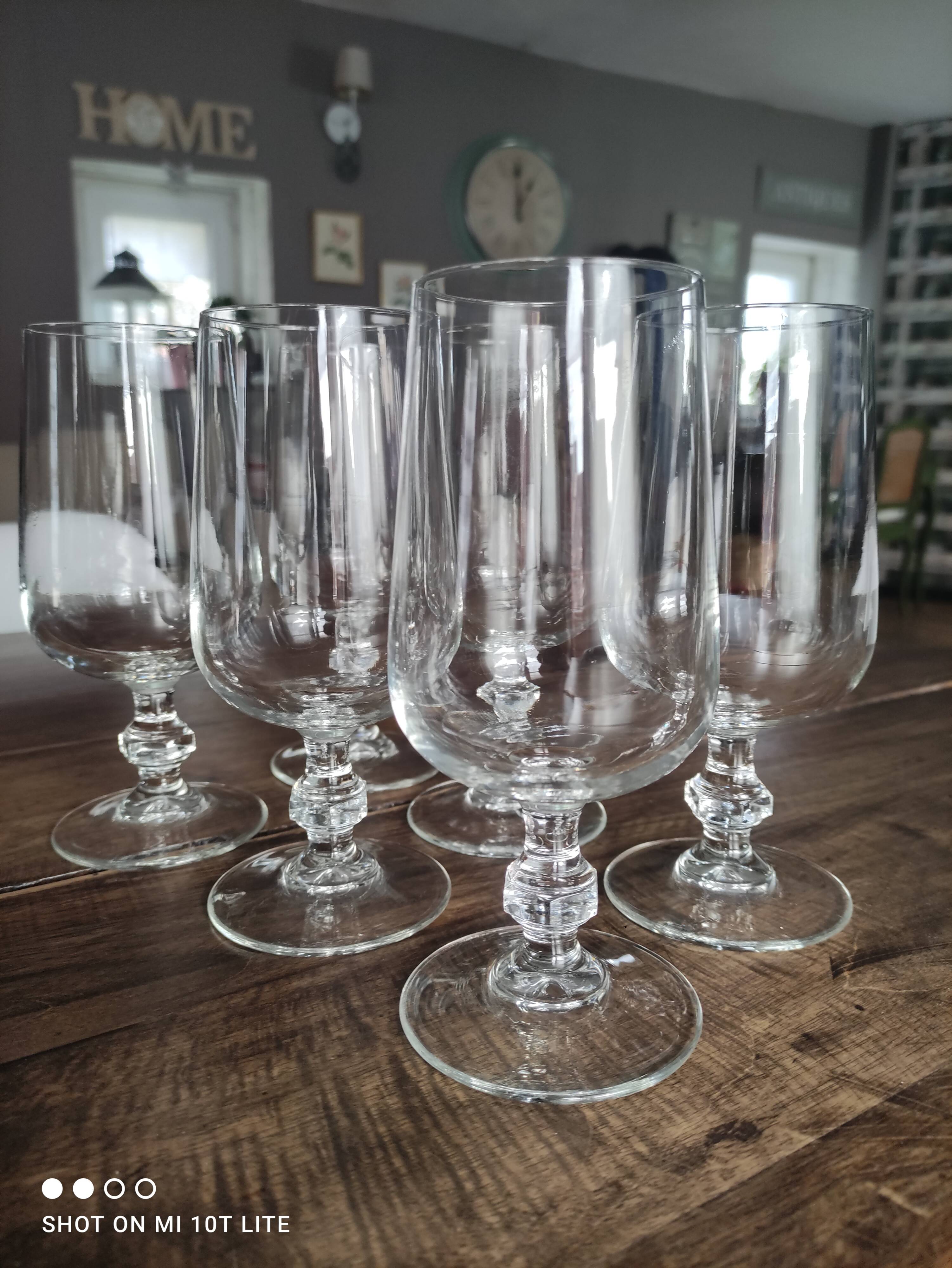Set of 6 wine glasses top tasting hexagonal foot