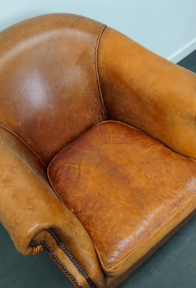 Vintage club armchair in cognac leather Netherlands