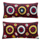 Set of 2 vintage embroidered cushion covers 38x84 cm