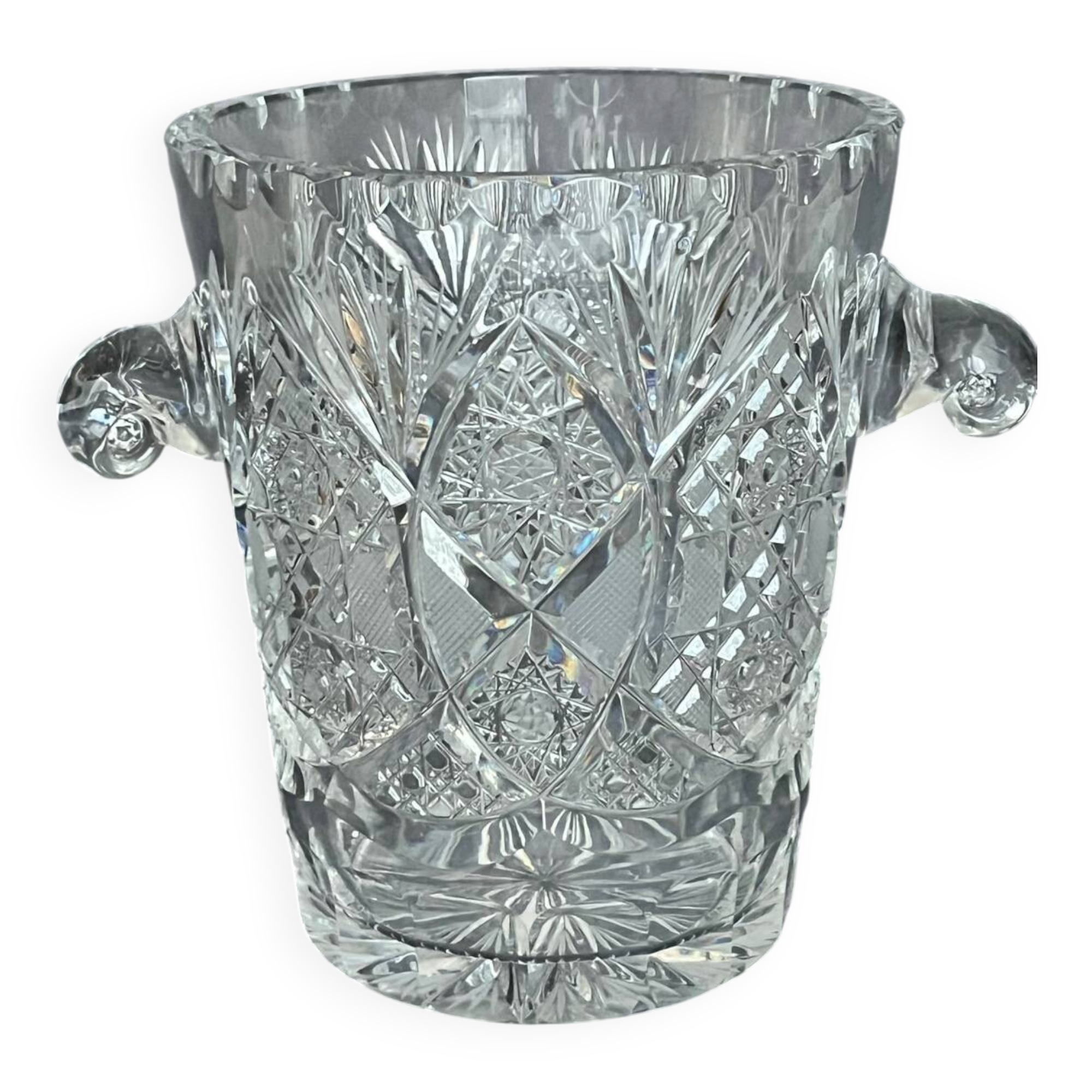 Cut crystal ice bucket
