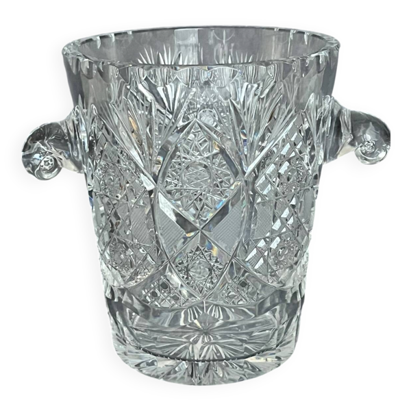 Seau à glace en cristal taillé