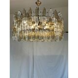 Luxury Contemporary Poliedro Murano Glass Chandelier in Brunish Finish