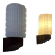 Pair of vintage wall lights, teak and opaline, Philips Netherlands 1950