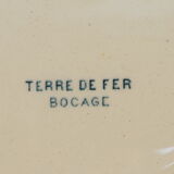 12 flat earthenware plates terre de fer bocage
