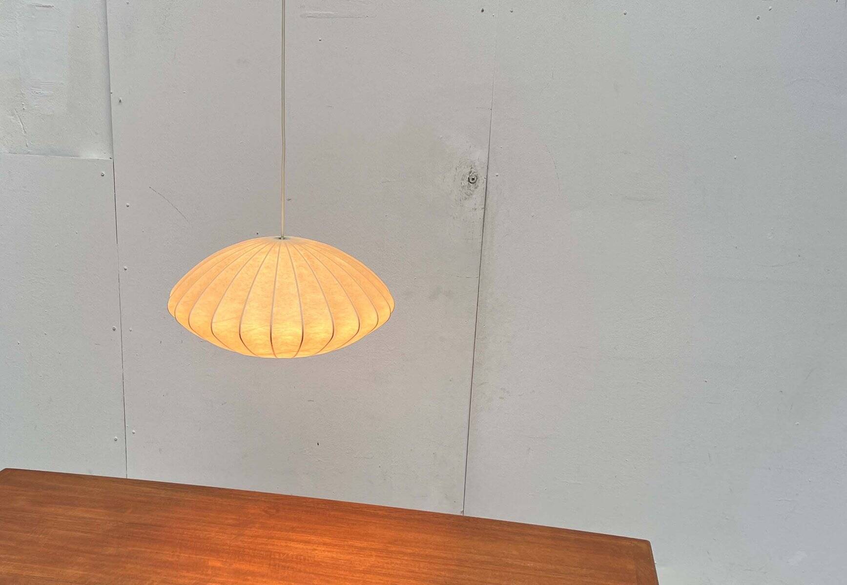 Mid-century modern Cocoon pendant lamp by Friedel Wauer for Goldkant Leuchten, Germany, 1960s.