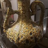 Vase Pitcher fat lava enamels honey orange