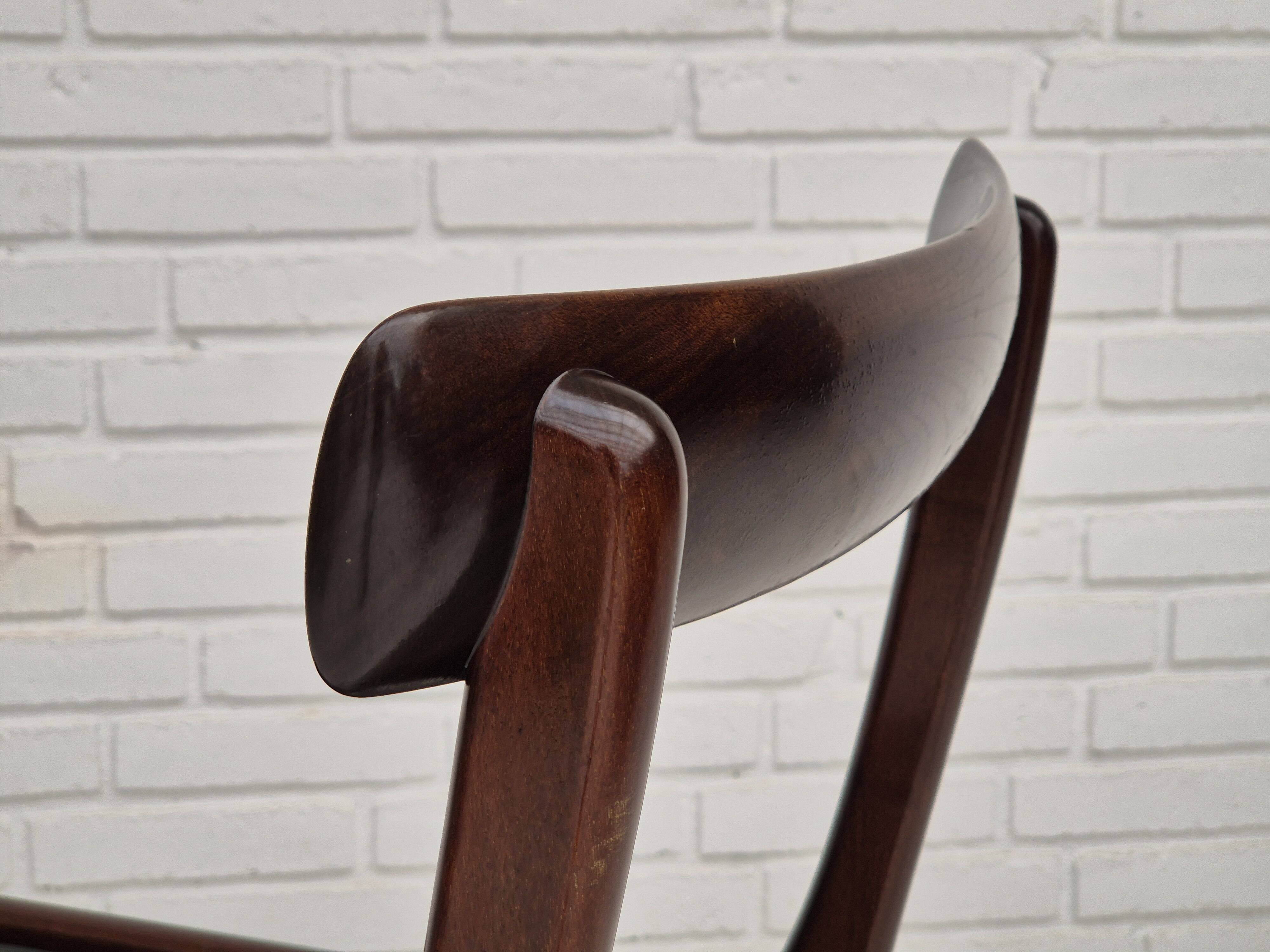 1960s, Danish design by Ole Wanscher, set of 4 Danish dinning chairs, mahogany wood, reupholstered.